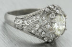 Ladies Antique Art Deco 1.73ctw Diamond Platinum Engagement Accents Ring EGL USA