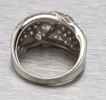 Lovely Ladies Modern 14K White Gold 2.38ctw Cubic Zirconia Cluster Cocktail Ring