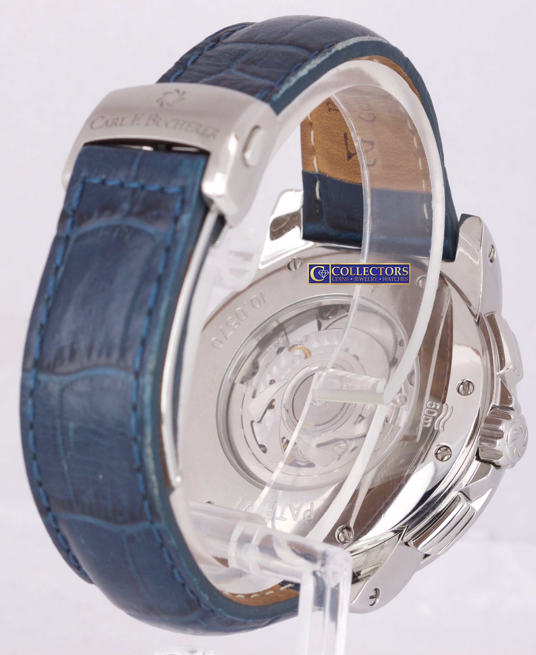 Carl F. Bucherer Patravi Chronograph GMT Blue 42.5mm Stainless Watch 10618.08
