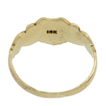1880s Antique Victorian Estate 14k Yellow Gold Shield Crest Signet Ring 
