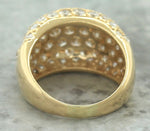 $6440 Vintage Ladies 14K Yellow Gold 4.15ctw Cluster Diamond Band Dome Ring EGL