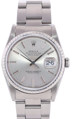 PAPERS Rolex DateJust 36mm 16220 Steel Silver Stick Oyster Watch Box