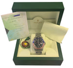 2010 BOX PAPERS Rolex GMT-Master II PEPSI Z SERIAL NO HOLES 16710 Steel Watch