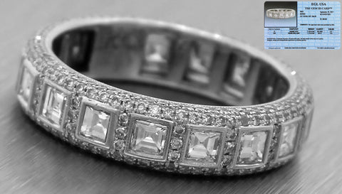 $7180 Jacob & Co. Estate 18K White Gold 3.57ctw Diamond Wedding Band Ring EGL