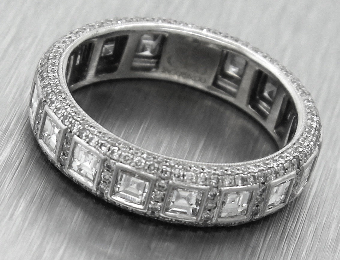 $7180 Jacob & Co. Estate 18K White Gold 3.57ctw Diamond Wedding Band Ring EGL
