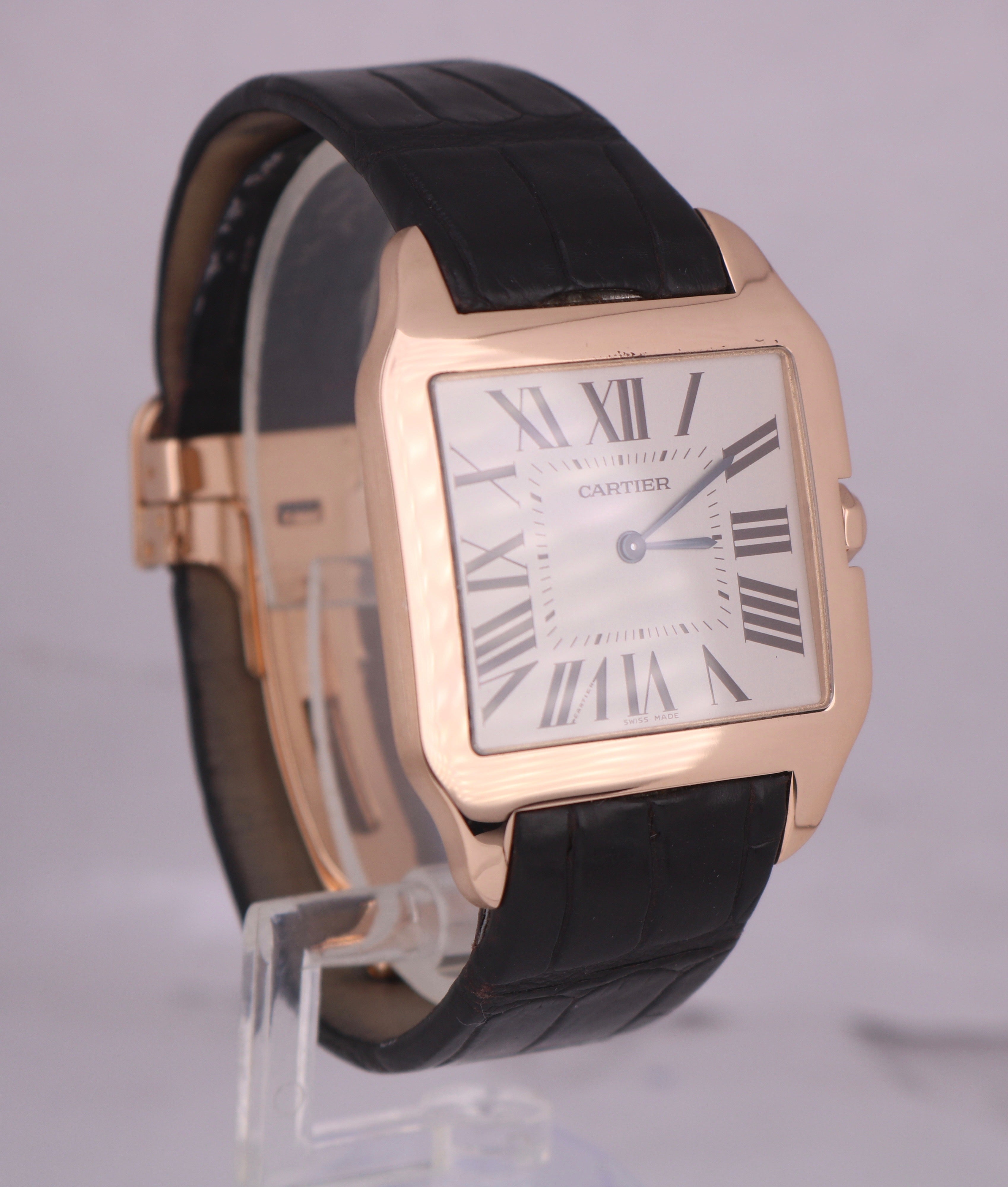 Men's Cartier Santos Dumont Large 18K Rose Gold W2006951 2650 Hand-Wind Watch