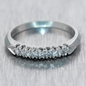 1930's Antique Art Deco Platinum 0.25ctw Diamond Wedding Band Ring