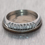 1930's Antique Art Deco Platinum 0.25ctw Diamond Wedding Band Ring