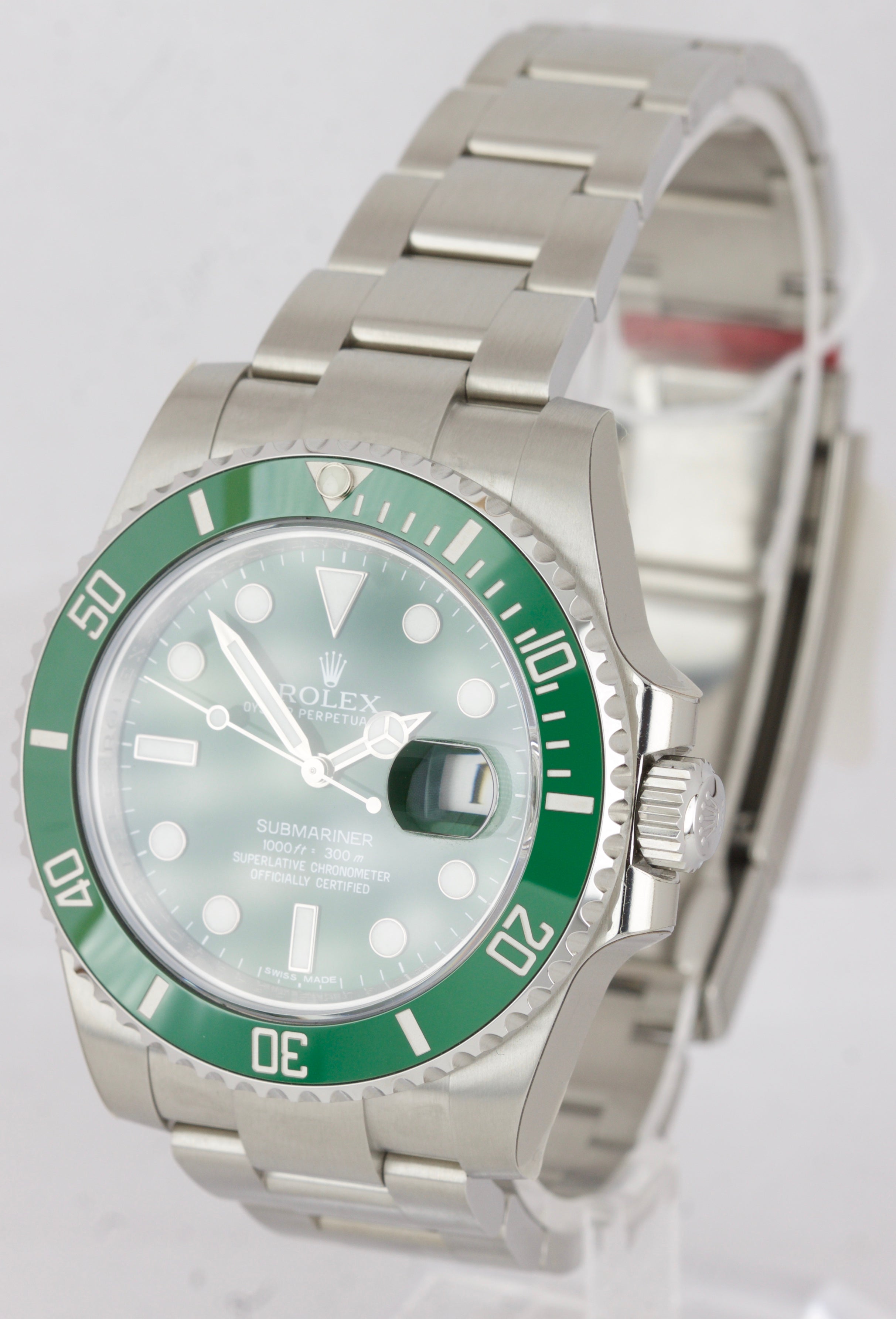 NEW STICKERED Rolex Submariner Date Hulk 116610 LV Green Ceramic 40mm Dive Watch