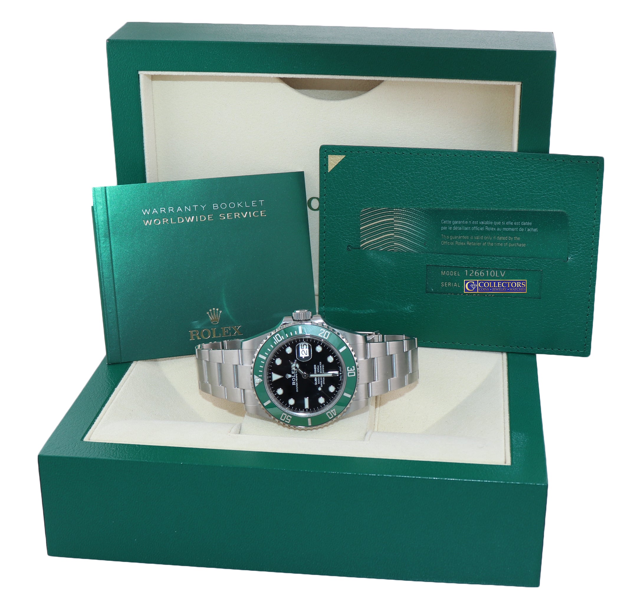 NEW 2022 PAPERS Rolex Submariner 41mm GREEN KERMIT Ceramic 126610LV Steel Watch