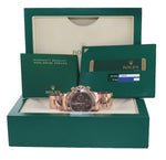 PAPERS Rolex Daytona Rose Gold Chocolate Arabic Dial 116505 Chrono Watch Box