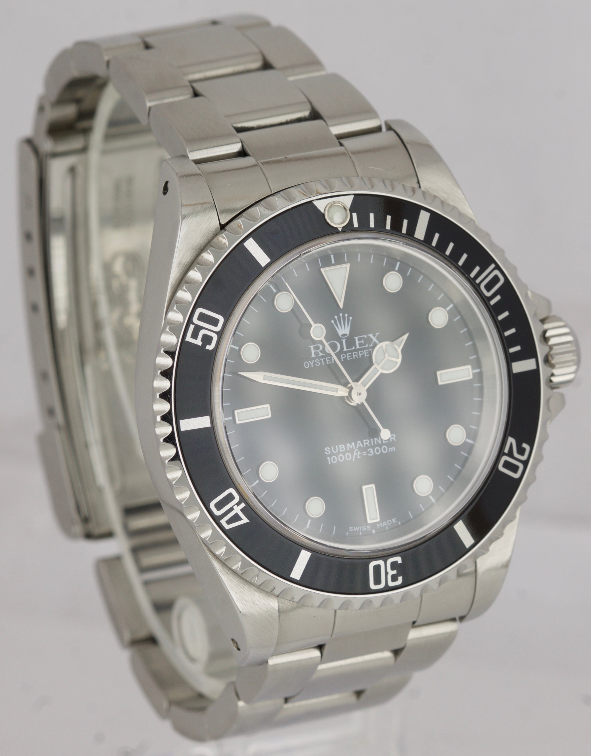 2002 Rolex Submariner No-Date 14060 Automatic Black Stainless Two Liner Watch
