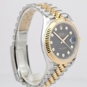 2019 Rolex DateJust 41 126333 BLACK DIAMOND 18K TwoTone Steel 41mm Jubilee Watch