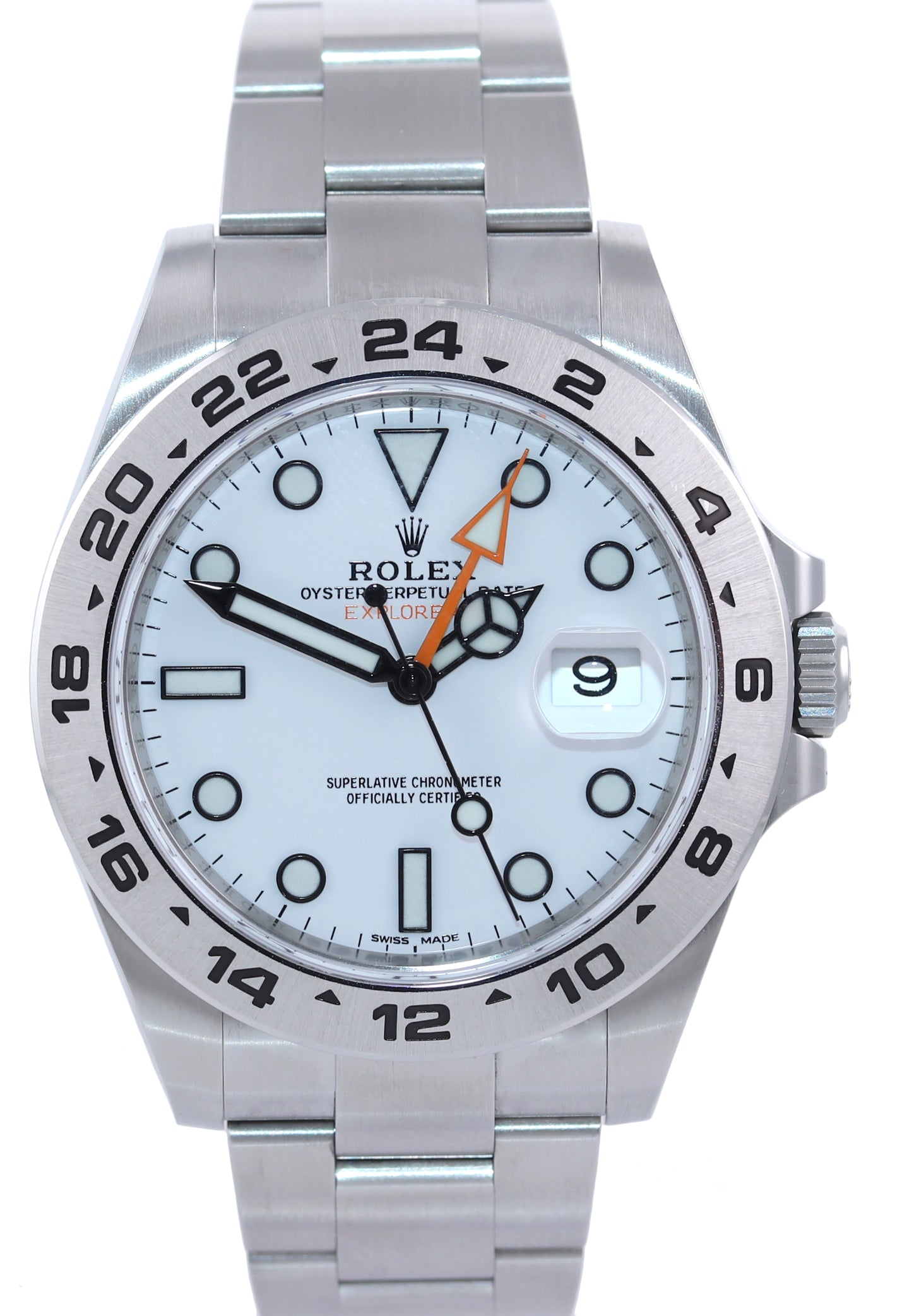 NEW PAPERS 2019 Rolex Explorer II 42mm 216570 White Polar Steel GMT Date Watch