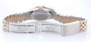 DIAMOND Bezel Rolex DateJust 36mm 16013 MOP Dial Two Tone 18k Gold Watch Box