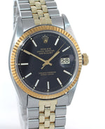 Rolex DateJust 1601 two tone Gold Black Dial Steel Fluted Jubilee Watch box