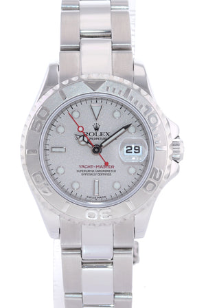 Ladies Rolex Yacht-Master 169622 Steel Platinum Dial Rolesium 29mm Watch Box