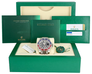 BRAND NEW Rolex GMT-Master II PEPSI Jubilee Blue Red Steel Watch 126710 BLRO B+P