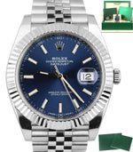 Rolex DateJust 41 126334 Blue Stainless Steel 18k Bezel Jubilee 41mm Swiss Watch