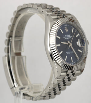 Rolex DateJust 41 126334 Blue Stainless Steel 18k Bezel Jubilee 41mm Swiss Watch
