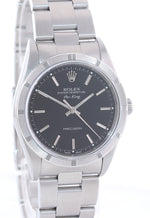 PAPERS Rolex Oyster Perpetual Air-King Black 14010 34mm Precision Steel Watch