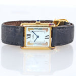 VTG Ladies Must de Cartier Tank Vermeil Gold Tri Color White Roman Quartz Watch