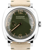 2019 Panerai PAM 995 Radiomir Green Dial 45mm Stainless Canvas Watch PAM00995