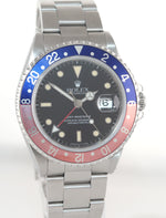 1991 PATINA FADED Rolex GMT-Master II Pepsi Steel Blue Red 16710 Watch Box