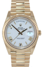 2020 NEW Rolex Day-Date 40 President 228228 White Roman Yellow Gold Watch Box