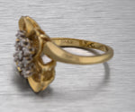 Ladies Antique Estate 14K Yellow Gold 0.18ctw Diamond Cluster Cocktail Ring