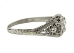 Ladies Antique Art Deco 18K White Gold 0.63ctw Diamond Engagement Ring EGL
