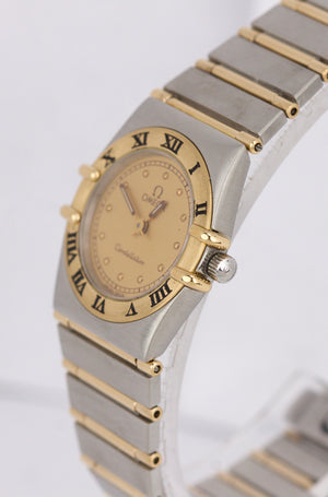 Ladies Omega Constellation Mini 22mm Two-Tone Gold 'Full Bar' Quartz Date Watch