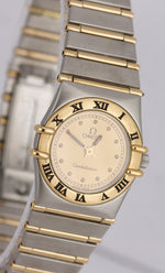 Ladies Omega Constellation Mini 22mm Two-Tone Gold 'Full Bar' Quartz Date Watch