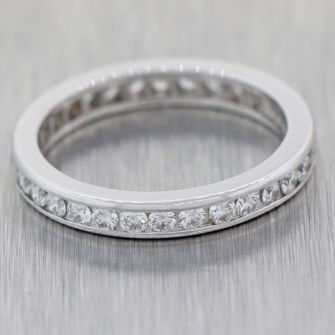 Tiffany & Co. Vintage Estate Platinum 0.65ctw Diamond Eternity Wedding Band Ring C9