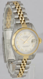Ladies Rolex DateJust 26mm 69173 Cream Pyramid 18K Two-Tone Gold Jubilee Watch