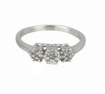 Women's Modern 14K White Gold 0.24ctw Round Cut Diamond 5mm Floral Cluster Ring