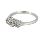 Women's Modern 14K White Gold 0.24ctw Round Cut Diamond 5mm Floral Cluster Ring