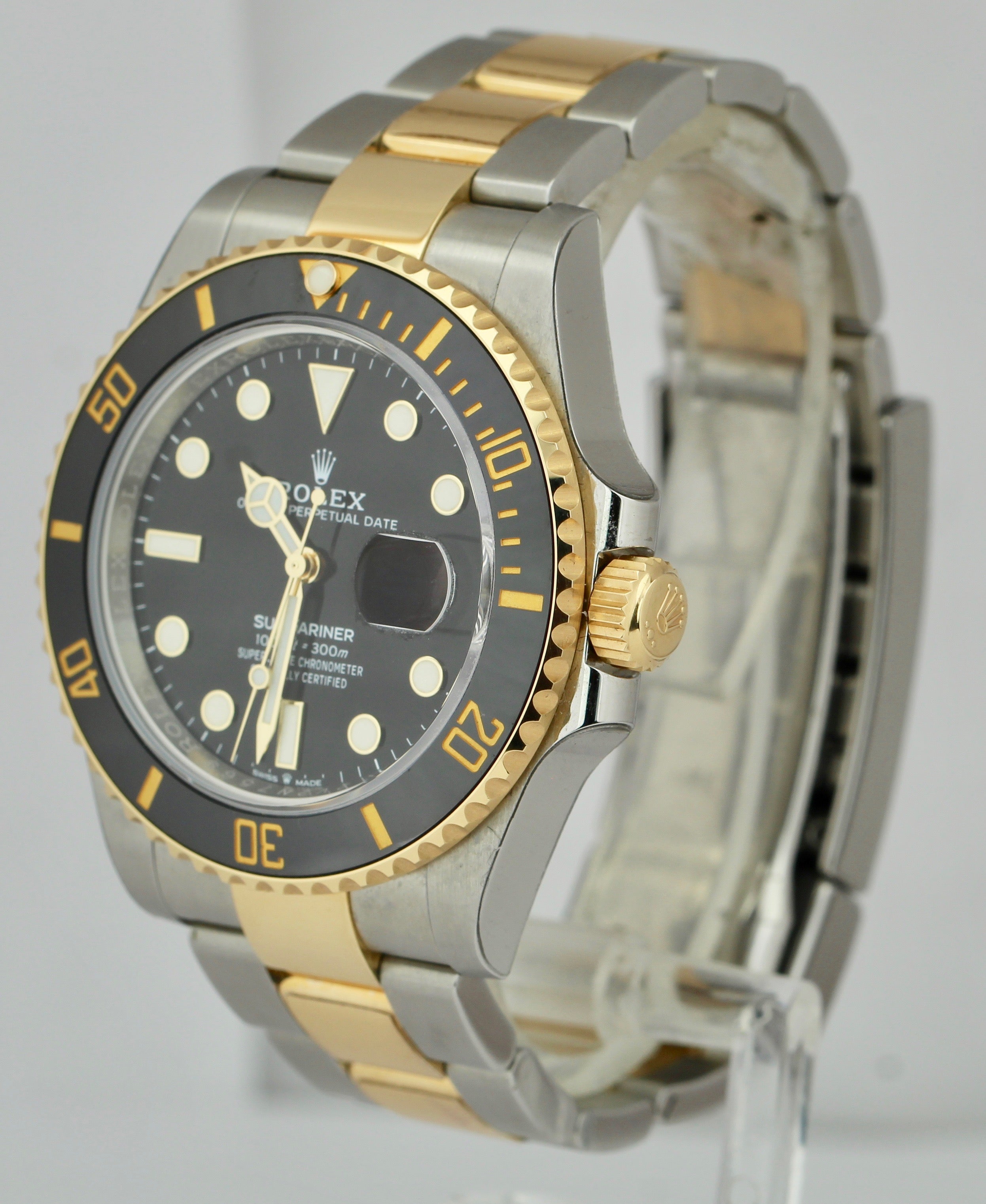 2021 Rolex Submariner Date 41mm Ceramic Two-Tone Gold Black Watch 126613 LN