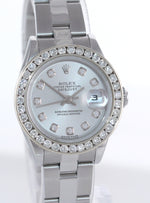 Ladies Rolex DateJust 79174 Diamond Bezel Silver Diamond Jubilee Watch Box