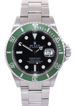 PAPERS UNPOLISHED 2008 Rolex Submariner Kermit Green Submariner 16610LV Watch