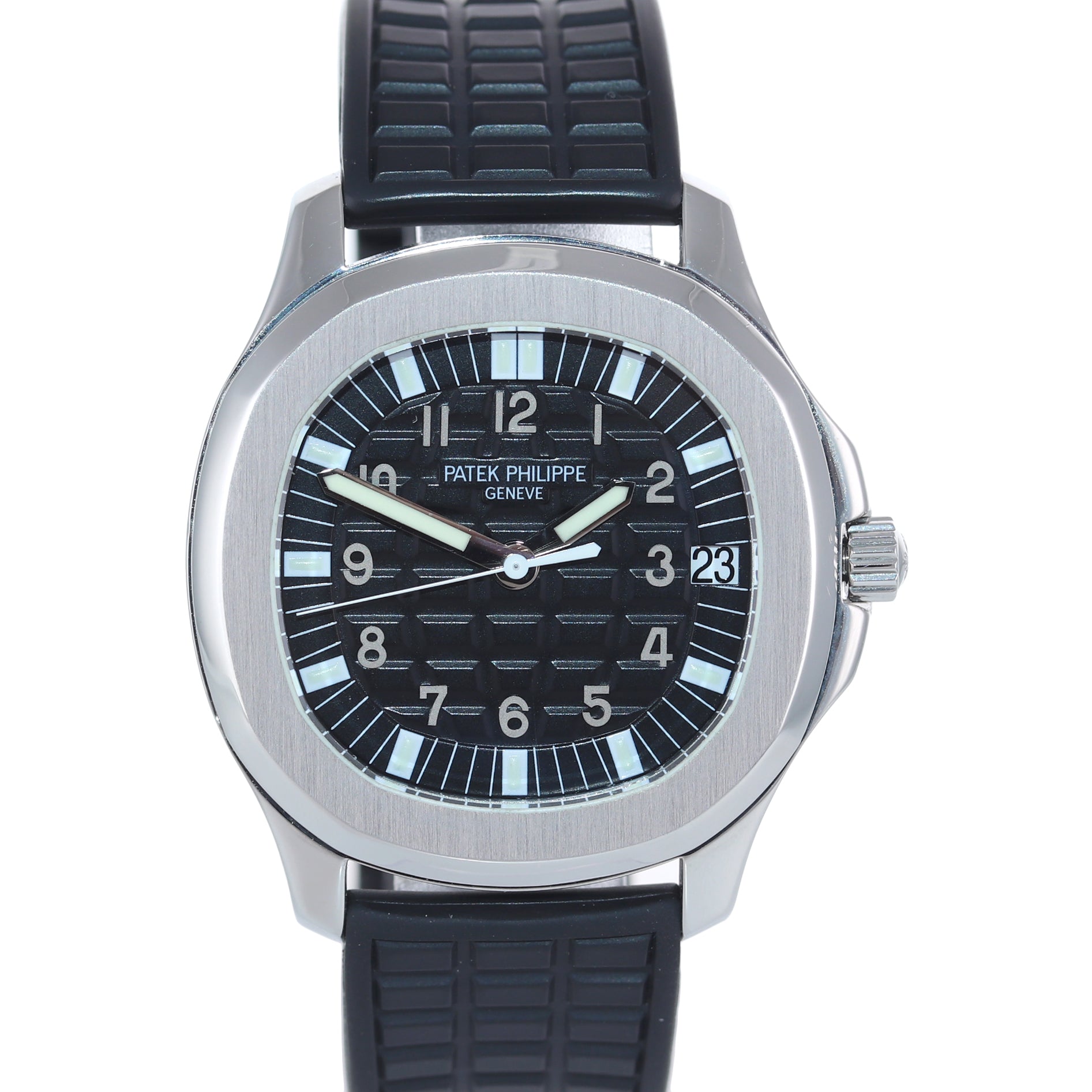 Patek Philippe Steel Aquanaut Black Rubber Tropical JUMBO 5065 38mm Watch