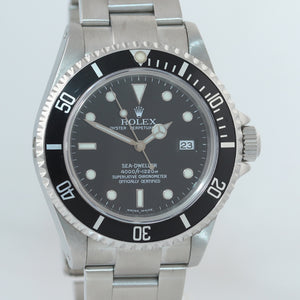 MINT Rolex Sea-Dweller Steel Date 16600 40mm Date Black Diver Watch Box