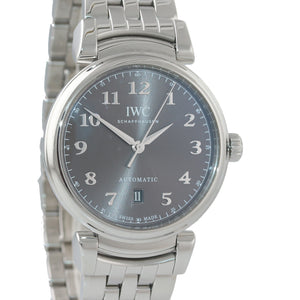 MINT IWC Schaffhausen Da Vinci IW356602 Steel Grey Arabic 40mm Automatic Watch