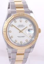 Rolex Datejust 2 FACTORY Ivory Diamond 116333 Two-Tone Gold Fluted Watch Box