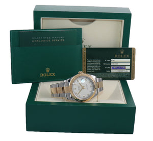 Rolex Datejust 2 FACTORY Ivory Diamond 116333 Two-Tone Gold Fluted Watch Box