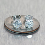 Modern 14k White Gold 1.50ctw Diamond Stud Earrings