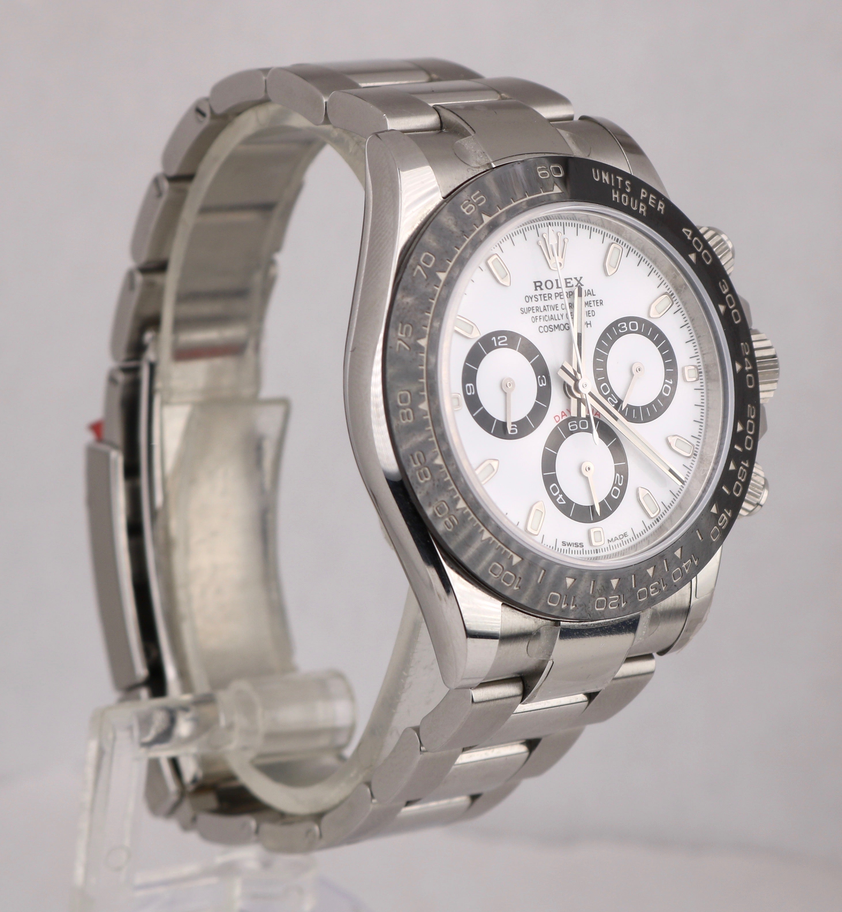 2019 Men's Rolex Daytona Cosmograph 116500 LN Chronograph 40mm White Steel Watch