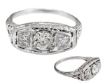 Ladies Antique Art Deco 14K White Gold 0.60ctw Old Mine Diamond Filigree Ring