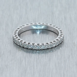 Modern Platinum 0.79ctw Diamond Eternity Wedding Band Ring