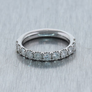 Modern 18k White Gold 1.10ctw Diamond Wedding Band Ring